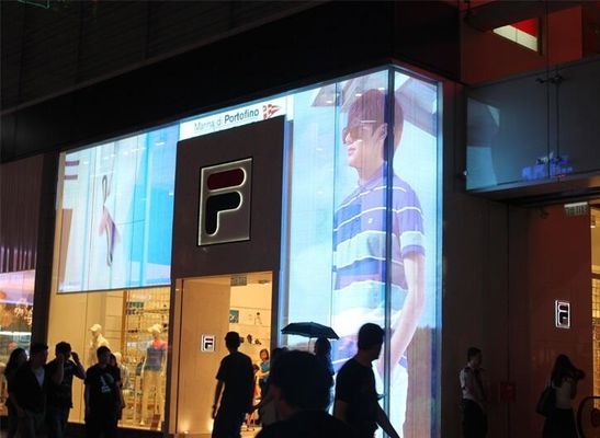 शॉपिंग मॉल शेन्ज़ेन फैक्टरी के लिए आउटडोर विज्ञापन पारदर्शी एलईडी वीडियो स्क्रीन 16384 डॉट्स